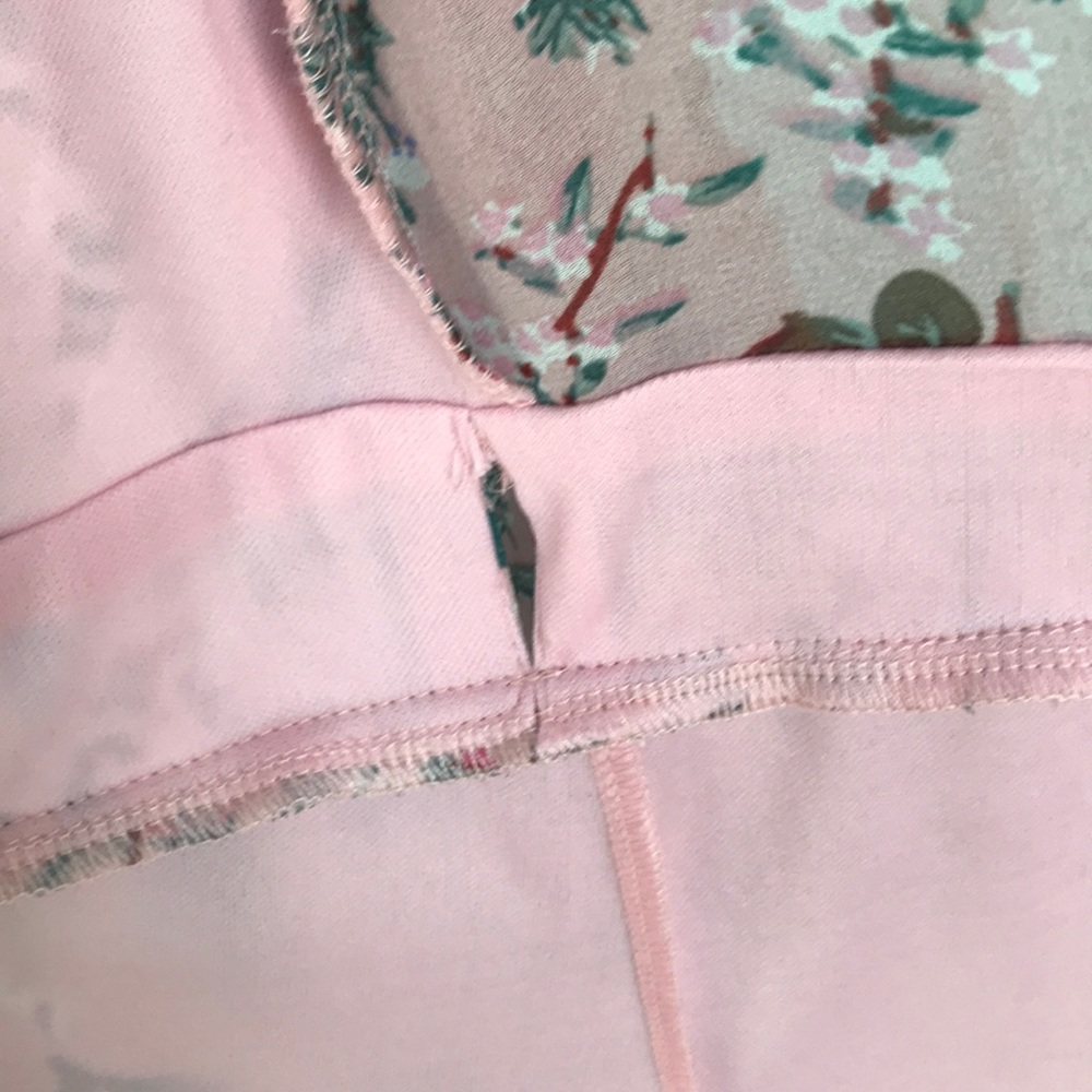 Pink Floral Asymmetrical Wrap Dress - Picture 6 of 8